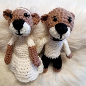 Horgolt macipár - esküvőre, eljegyzésre. - esküvő - esküvői szett - Meska.hu