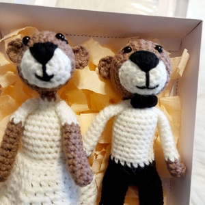 Horgolt macipár - esküvőre, eljegyzésre. - esküvő - esküvői szett - Meska.hu