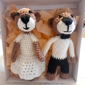 Horgolt macipár - esküvőre, eljegyzésre. - esküvő - esküvői szett - Meska.hu