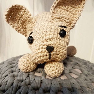 Kézzel horgolt bulldog kutyus., Játék & Sport, Plüssállat & Játékfigura, Más figura, Horgolás, Varrás, MESKA