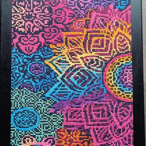 Mandala falikép, gyöngykirakó technikával készült - otthon & életmód - dekoráció - kép & falikép - mozaik kép - Meska.hu