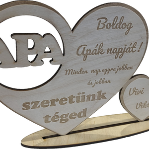 Apák napi polc/asztal dísz, Otthon & Lakás, Dekoráció, Asztal és polc dekoráció, Asztaldísz, Gravírozás, pirográfia, Meska