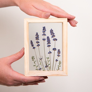Levendula lebegő kép natúr fa keretben 10.6 x 15 x 4.1 cm - otthon & életmód - dekoráció - kép & falikép - képkeret - Meska.hu