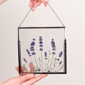 Levendula virágok ezüstös keretben 16 x 16 cm - otthon & életmód - dekoráció - kép & falikép - képkeret - Meska.hu