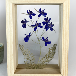 Préselt szarkaláb natúr fa keretben 10.6 x 15 x 4.1 cm - otthon & életmód - dekoráció - kép & falikép - képkeret - Meska.hu