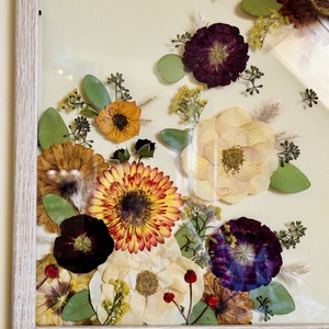 Esküvői csokor préselés 50x60 cm lebegő keretben - egyedi megrendelésre - otthon & életmód - dekoráció - virágdísz és tartó - virágbox, virágdoboz - Meska.hu