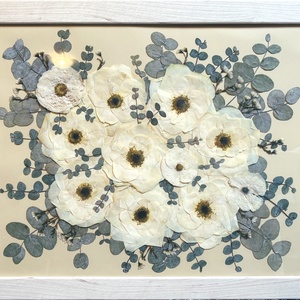 Esküvői csokor préselés 40x50 cm lebegő keretben - egyedi megrendelésre, Otthon & Életmód, Dekoráció, Virágdísz és tartó, Virágbox, virágdoboz, , MESKA