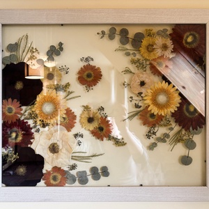 Vegyes virágos kép dupla üveggel NAGY MÉRETŰ natúr fa keretben 46 x 56 cm - otthon & életmód - dekoráció - kép & falikép - képkeret - Meska.hu