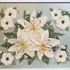 Örökcsokor 50x60 vagy 50x70 cm keretben, préselt menyasszonyi csokor - egyedi megrendelésre - otthon & életmód - virágdekoráció - virágok - virágbox - Meska.hu