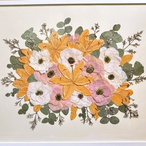 Örökcsokor 50x60 vagy 50x70 cm keretben, préselt menyasszonyi csokor - egyedi megrendelésre - otthon & életmód - virágdekoráció - virágok - virágbox - Meska.hu