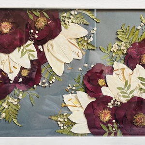 Örökcsokor 30x40 cm keretben, esküvői csokor - egyedi megrendelésre - otthon & életmód - vallás - temetkezési tárgy - sírcsokor, virág dekoráció - Meska.hu