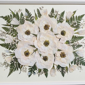 Örökcsokor 30x40 cm keretben, esküvői csokor - egyedi megrendelésre - Meska.hu
