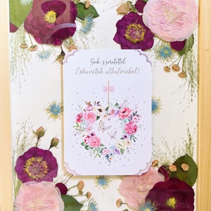 Örökcsokor 30x40 cm keretben, esküvői csokor - egyedi megrendelésre - otthon & életmód - vallás - temetkezési tárgy - sírcsokor, virág dekoráció - Meska.hu