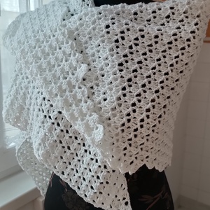 Hópehely horgolt sálkendő - Meska.hu