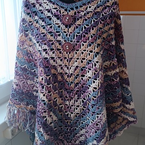 Levendula Liget poncsó - ruha & divat - női ruha - poncsó - Meska.hu