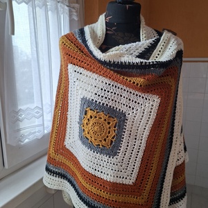 Poncsó +kendő egyben, Ruha & Divat, Női ruha, Poncsó, Horgolás, MESKA