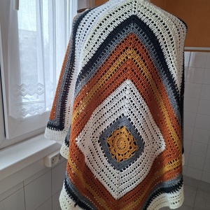 Poncsó +kendő egyben - ruha & divat - női ruha - poncsó - Meska.hu