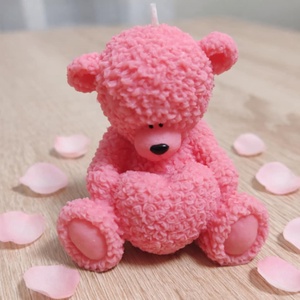 Szivecskés maci , Otthon & Életmód, Gyertya, illat, aroma, Gyertya, , MESKA