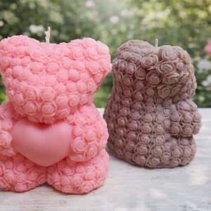 Rózsaszirmos óriás maci gyertya, Otthon & Életmód, Gyertya, illat, aroma, Gyertya, , MESKA