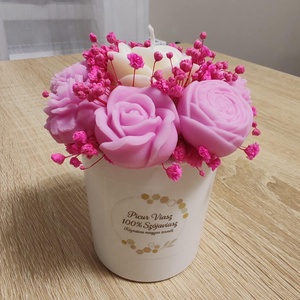 Virágcsokor gyertya pohárban, Otthon & Életmód, Gyertya, illat, aroma, Gyertya, , MESKA