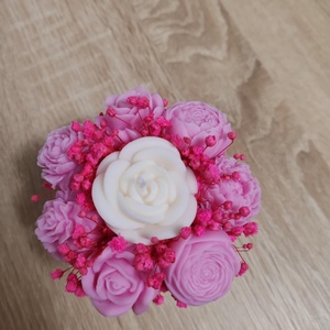 Virágcsokor gyertya pohárban - otthon & életmód - gyertya, illat, aroma - gyertya - Meska.hu