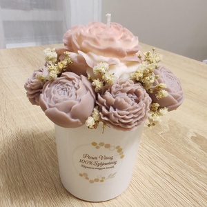 Virágcsokor gyertya pohárban - otthon & életmód - gyertya, illat, aroma - gyertya - Meska.hu