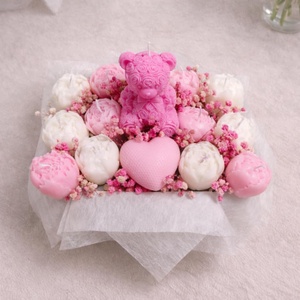 Rózsás maci pünkösdi rózsákkal - otthon & életmód - gyertya, illat, aroma - gyertya - Meska.hu