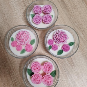 Rózsás gyertyatál - Meska.hu