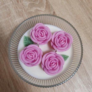 Rózsás gyertyatál - otthon & életmód - gyertya, illat, aroma - gyertya - Meska.hu