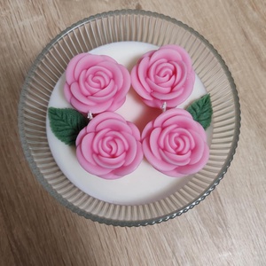 Rózsás gyertyatál - otthon & életmód - gyertya, illat, aroma - gyertya - Meska.hu