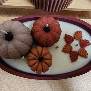 Tökös gyertatál - otthon & életmód - gyertya, illat, aroma - gyertya - Meska.hu