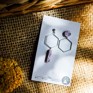 Purple hexagon - ékszer - fülbevaló - lógó fülbevaló - Meska.hu Purple hexagon - ékszer - fülbevaló - lógó fülbevaló - Meska.hu