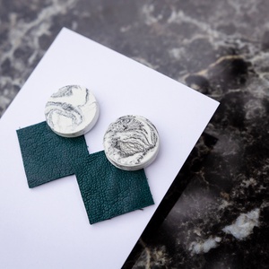 Green marble, Ékszer, Fülbevaló, Lógó fülbevaló, Ékszerkészítés, MESKA