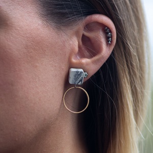 Gold marble - ékszer - fülbevaló - lógó fülbevaló - Meska.hu Gold marble - ékszer - fülbevaló - lógó fülbevaló - Meska.hu