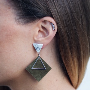 Khaki marble - ékszer - fülbevaló - lógó fülbevaló - Meska.hu Khaki marble - ékszer - fülbevaló - lógó fülbevaló - Meska.hu