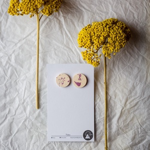 Baige concept - színes beton fülbevaló - Meska.hu