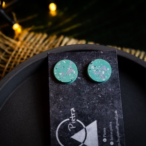Türkiz és rózsaszín  - színes beton fülbevaló - Meska.hu