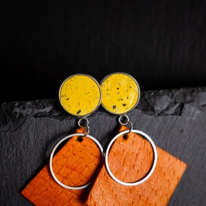 Narancs terazzo - Színes beton fülbevaló - ékszer - fülbevaló - lógó fülbevaló - Meska.hu Narancs terazzo - Színes beton fülbevaló - ékszer - fülbevaló - lógó fülbevaló - Meska.hu