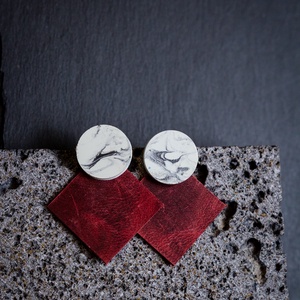 Mini marble -  színes beton fülbevaló, Ékszer, Fülbevaló, Lógó fülbevaló, Ékszerkészítés, MESKA