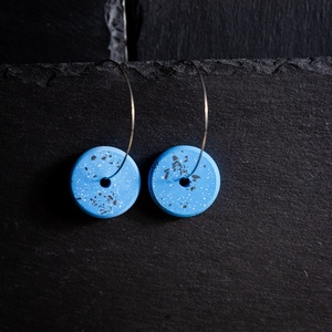 Candy blue - Színes beton fülbevaló, Ékszer, Fülbevaló, Lógó fülbevaló, Ékszerkészítés, MESKA