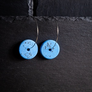 Candy blue - Színes beton fülbevaló - ékszer - fülbevaló - lógó fülbevaló - Meska.hu