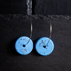 Candy blue - Színes beton fülbevaló - ékszer - fülbevaló - lógó fülbevaló - Meska.hu