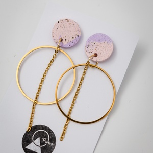 Pasztell - 6388, Ékszer, Fülbevaló, Lógó fülbevaló, Ékszerkészítés, Pasztell kollekciómban az arany és pasztell színek dominálnak. Az ékszer kiegészítők aranyozott nem..., MESKA