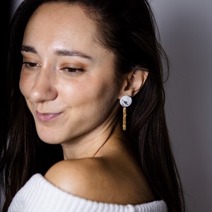 Marble 6117 - ékszer - fülbevaló - lógó fülbevaló - Meska.hu