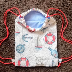 Tengeri mintás tornazsák  - táska & tok - hátizsák - tornazsák, gymbag - Meska.hu