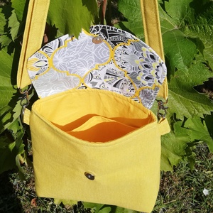 Marokkó mintás sárga oldaltáska - táska & tok - kézitáska & válltáska - vállon átvethető táska - Meska.hu