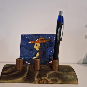 Asztali tolltartó tűzzomác képpel Éjjeli csónakos címmel - otthon & életmód - tárolás & rendszerezés - íróasztali tároló - Meska.hu