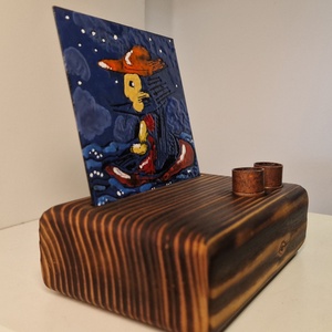 Asztali tolltartó tűzzomác képpel Éjjeli csónakos címmel - otthon & életmód - tárolás & rendszerezés - íróasztali tároló - Meska.hu