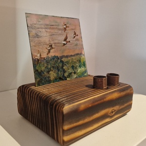 Asztali tolltartó tűzzomác képpel vadludakról - otthon & életmód - tárolás & rendszerezés - íróasztali tároló - Meska.hu