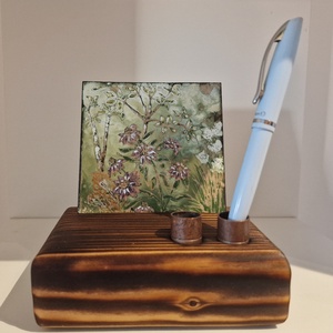 Asztali tolltartó tűzzomác képpel bíborkasvirágokról - otthon & életmód - tárolás & rendszerezés - íróasztali tároló - Meska.hu